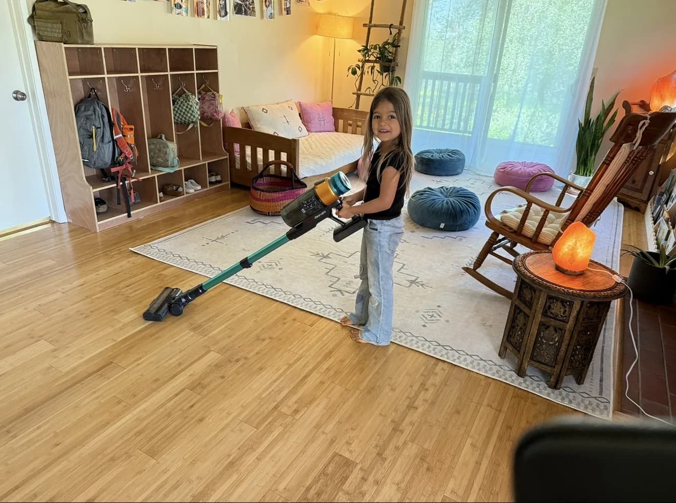 A child caring for the shared learning room